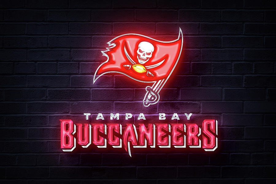 Tampa Bay Buccaneers Pattern, Black Background Sticker for Sale