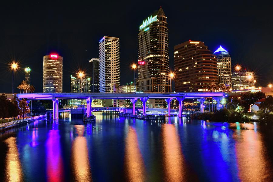 Tampa Photograph - Tampa Bay Lights Camera Action by Frozen in Time Fine Art Photography