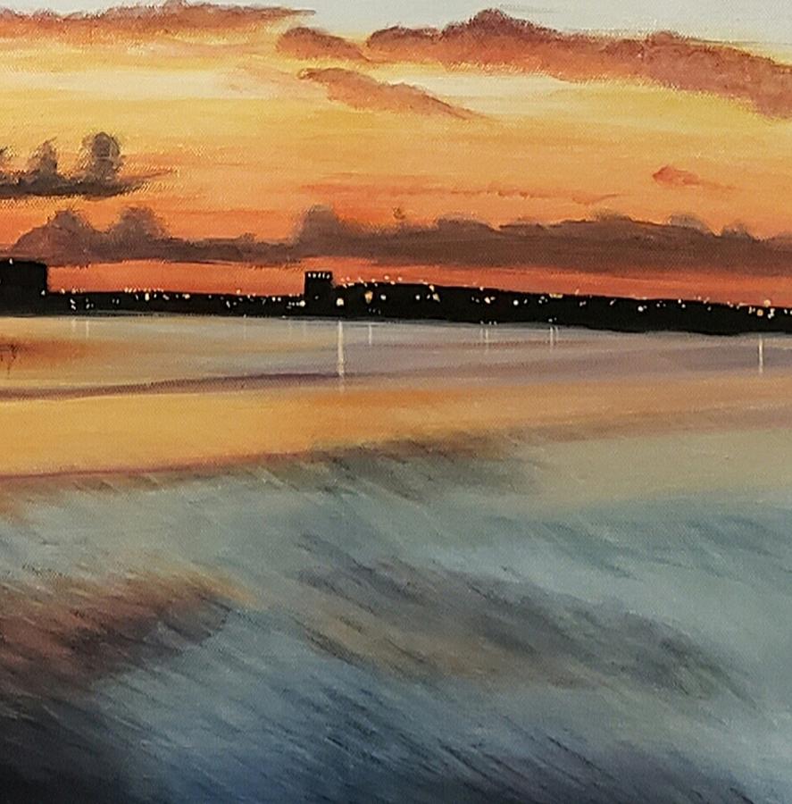 Tampa Bay Seascape- texture 5 Painting by Alexis King-Glandon