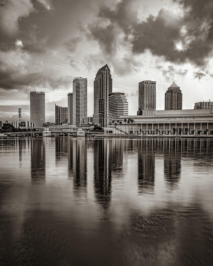 Tampa Florida Bay Reflections In Sepia Photograph by Gregory Ballos