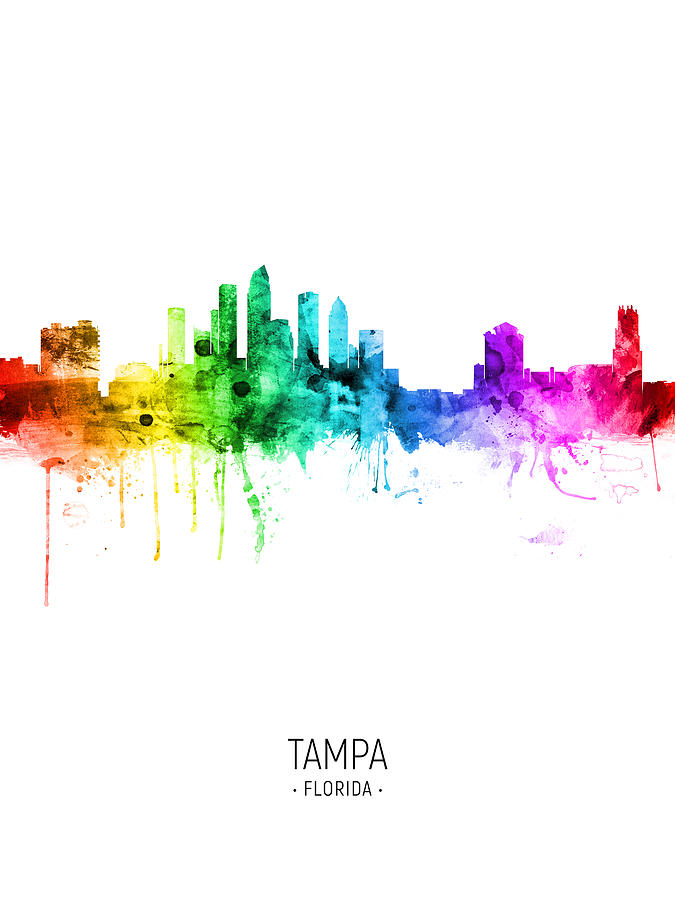 Tampa Florida Skyline #30 Digital Art by Michael Tompsett