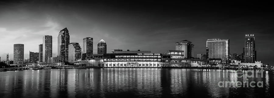 Tampa Florida Skyline Panorama BW Photograph by Liesl Walsh - Fine Art ...