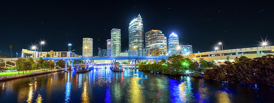 Tampa Skyline at Night by Mark Andrew Thomas