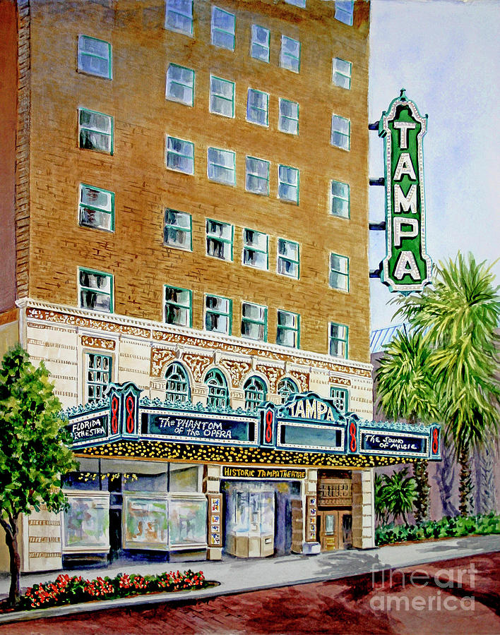 Tampa Painting - Tampa Theatre by Roxanne Tobaison
