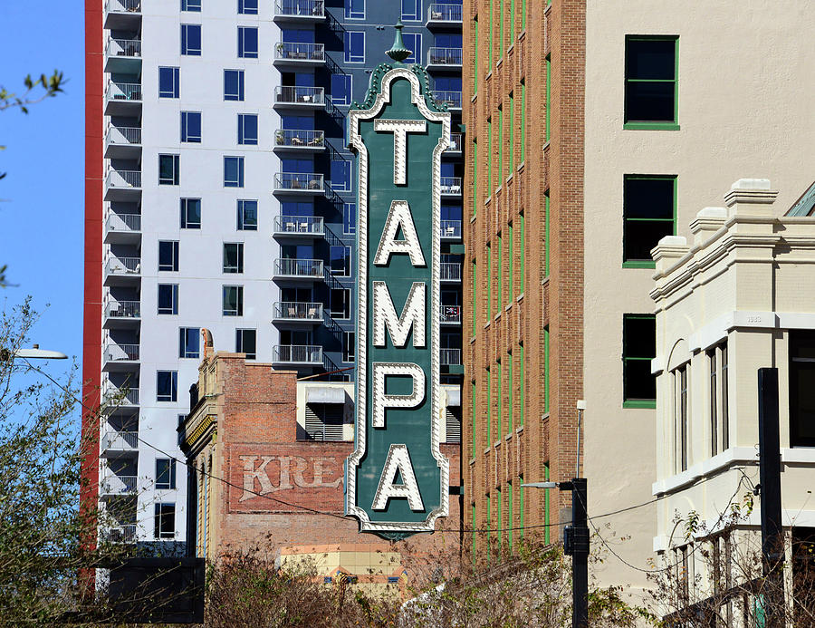 Tampa theatre sign work A Photograph by David Lee Thompson