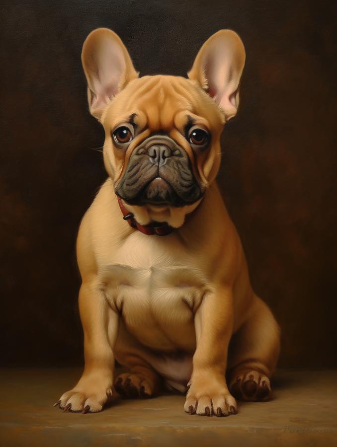 Tan French Bulldog Painting by Land of Dreams