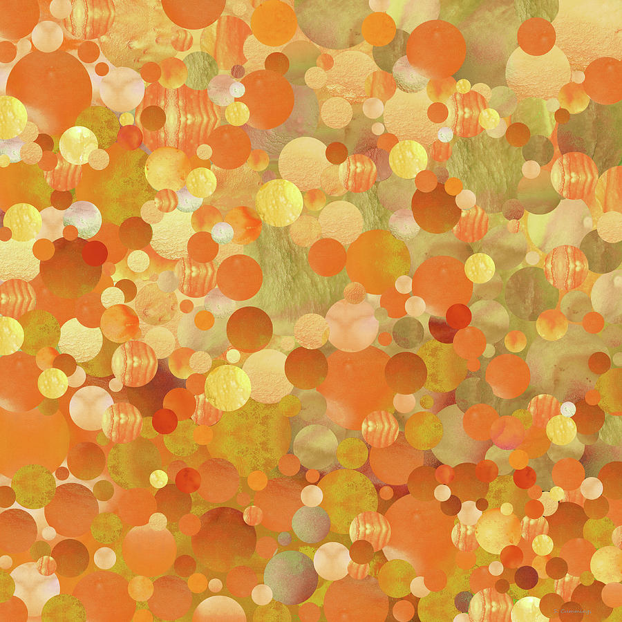 Abstract Painting - Tangerine Dream - Orange Abstract Mosaic Art by Sharon Cummings