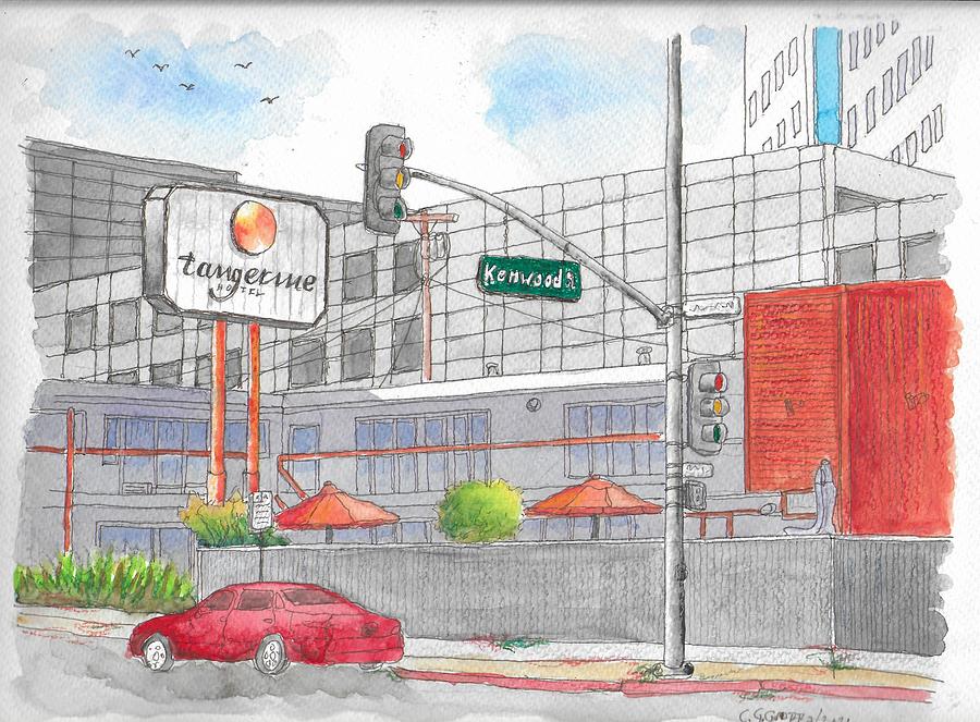 Tangerine Hotel, Burbank, California Painting by Carlos G Groppa