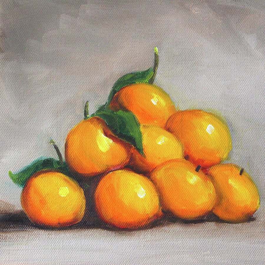 Tangerine Pileup Painting by Nancy Merkle