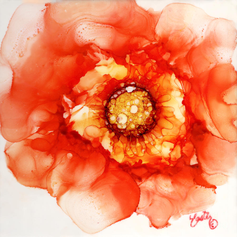 Tangerine Wild Rose Painting by Daniela Easter
