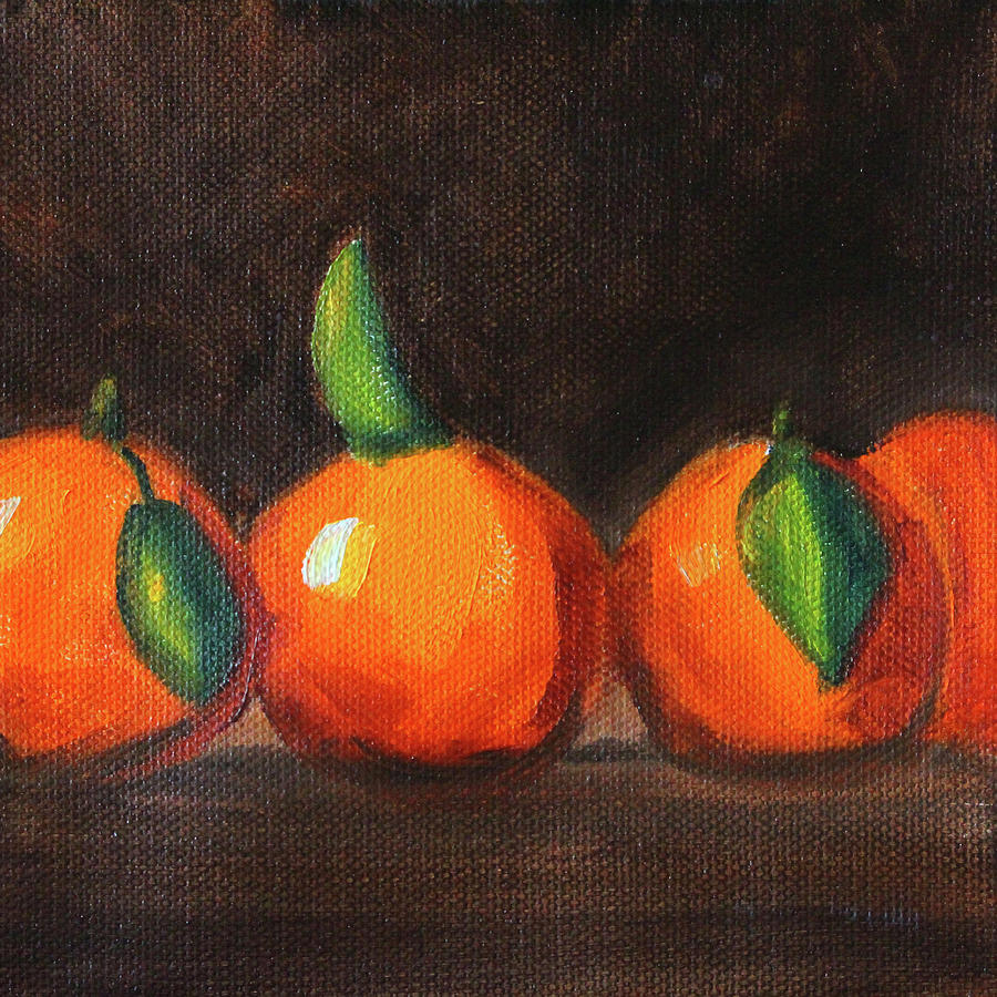 Tangerines 2 Painting by Nancy Merkle