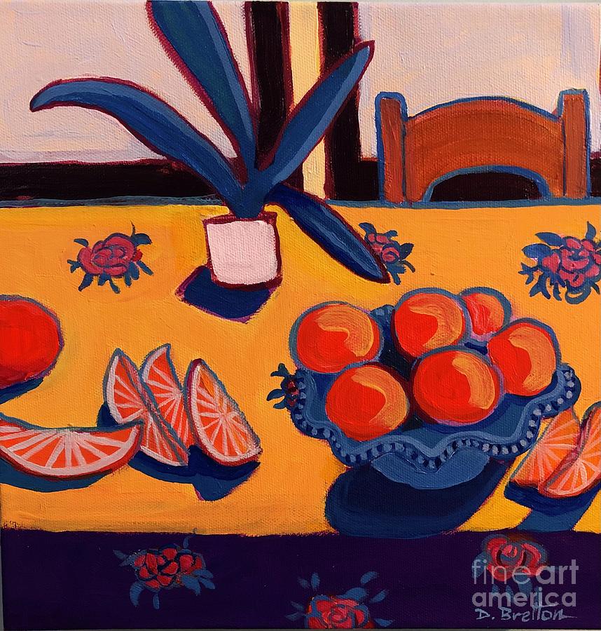 Tangerines on the Table Painting by Debra Bretton Robinson