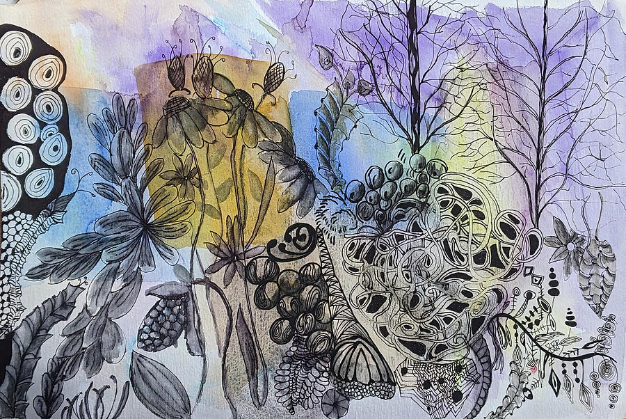 Tangled Garden 5322c Painting by Cathy Anderson