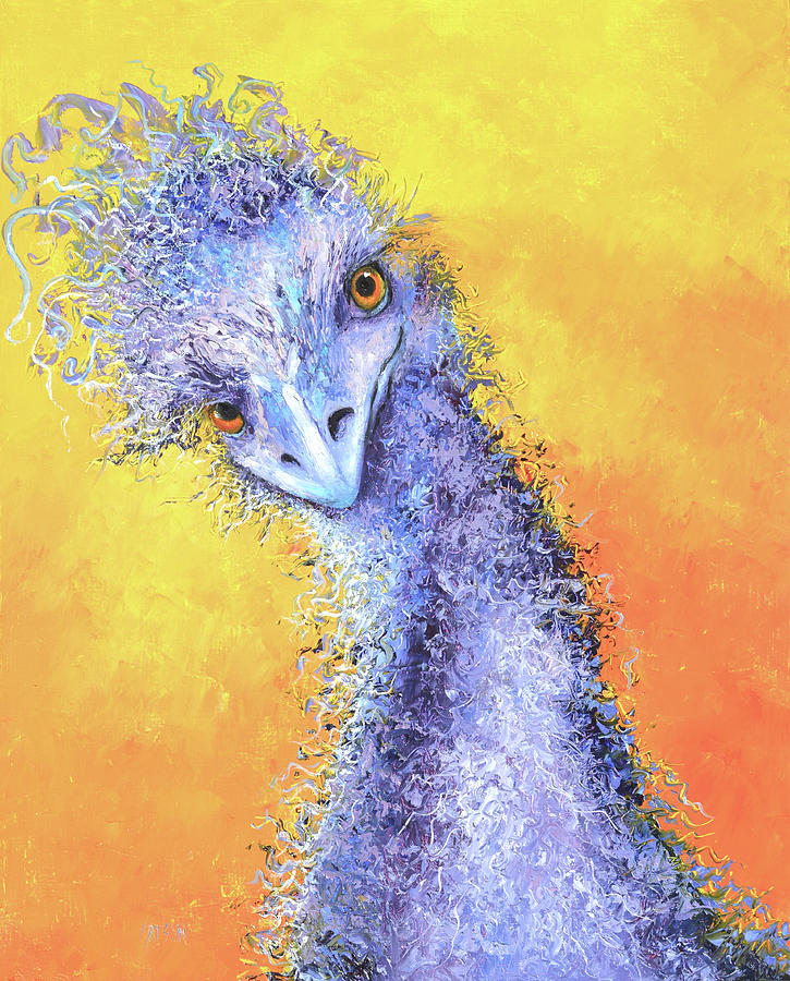 Tangled Hair, Dont Care - Emu Painting by Jan Matson