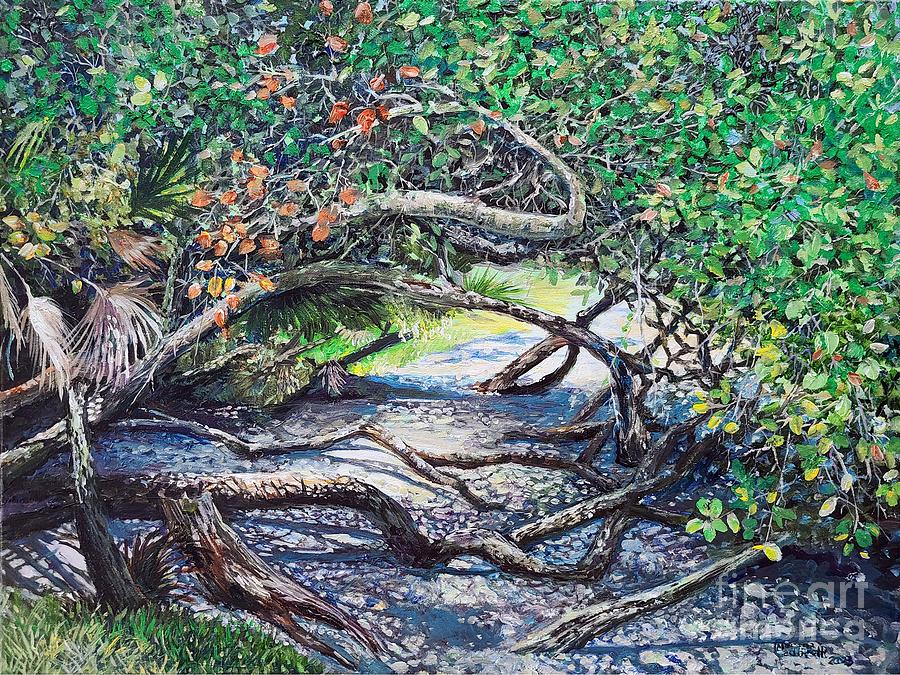 Tree Painting - Tangled Trail by Merana Cadorette