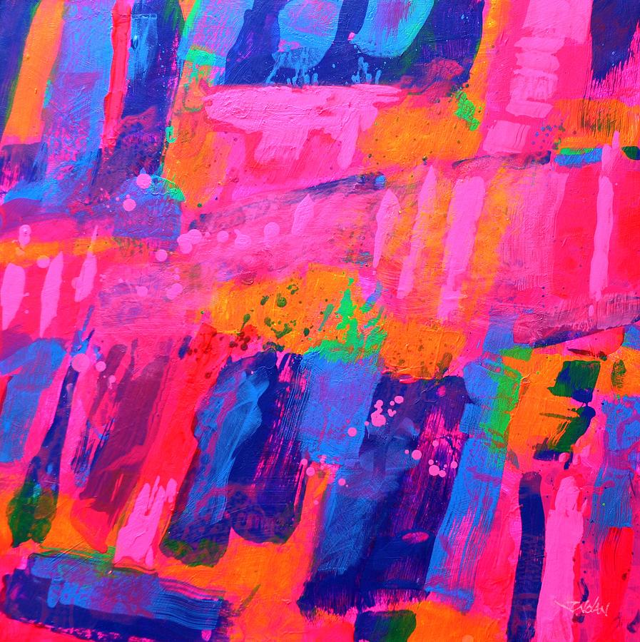 Abstract Painting - Tangled up in Colour II by John  Nolan