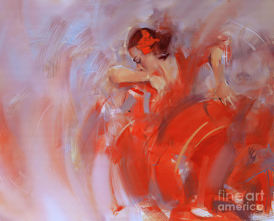 Tango Dance Art In Red 01 Painting