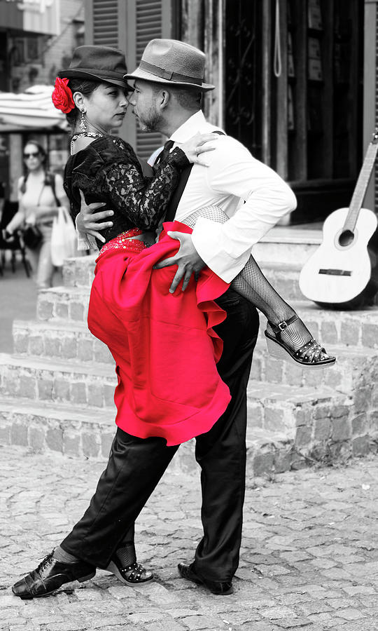 Tango Dancers Selective Color Photograph by Sally Weigand
