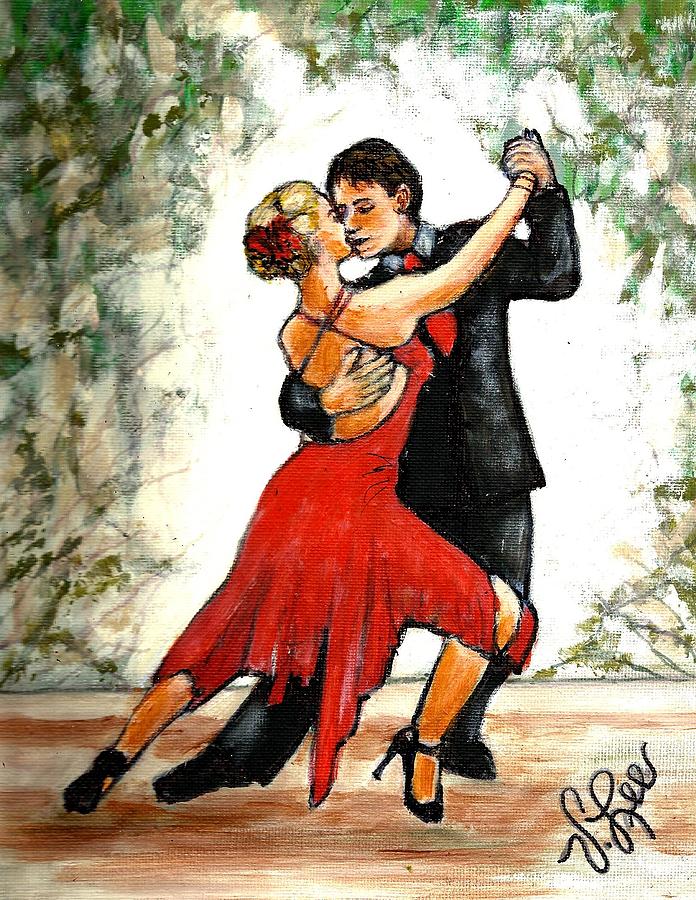 TANGO on the Terrace Painting by VLee Watson