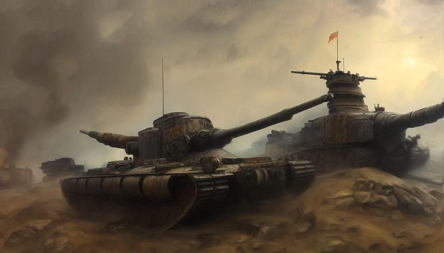 Tank 5 Digital Art by David Luebbert