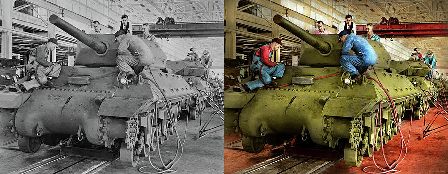 Tank - Factory - Tanks for understanding 1943 - Side by Side Photograph by Mike Savad