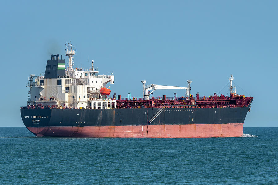 Tanker heads to Sea Photograph by Bradford Martin