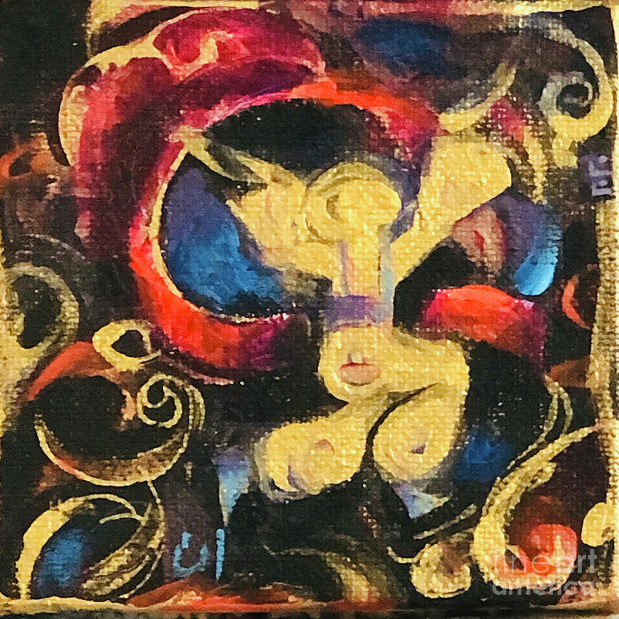Tannoura 3 miniature Painting by Elhamy Naguib Tannoura 3 miniature Painting by Elhamy Naguib