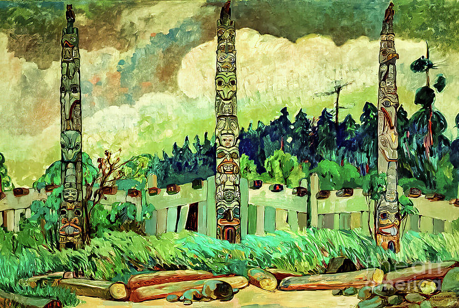 Tanoo Queen Charlotte Islands by Emily Carr 1913 Painting by Emily Carr