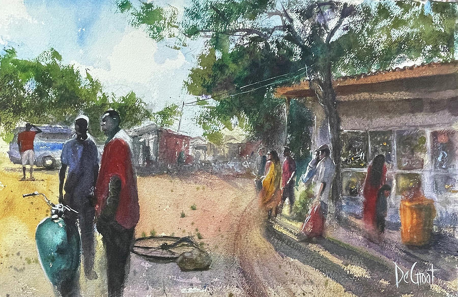 Tanzanian Scene Painting by Gregory DeGroat