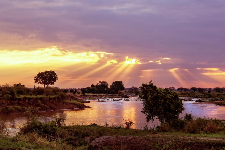 Sunset Photograph - Tanzanian Sunset by Kay Brewer