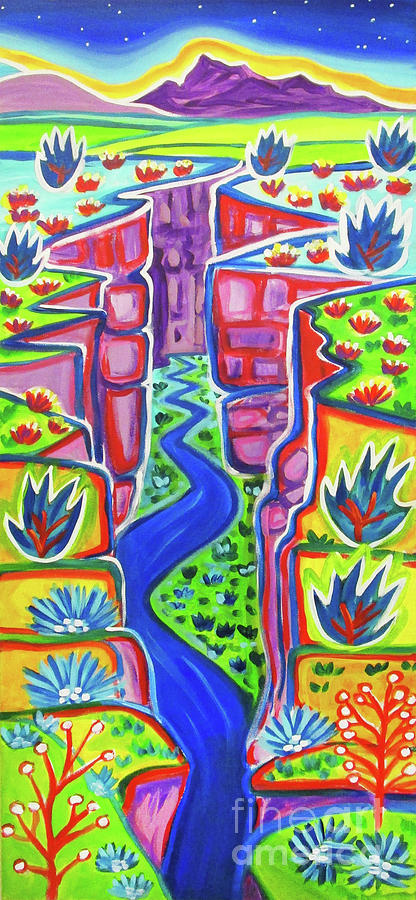 Taos Gorge Afterglow Painting by Rachel Houseman