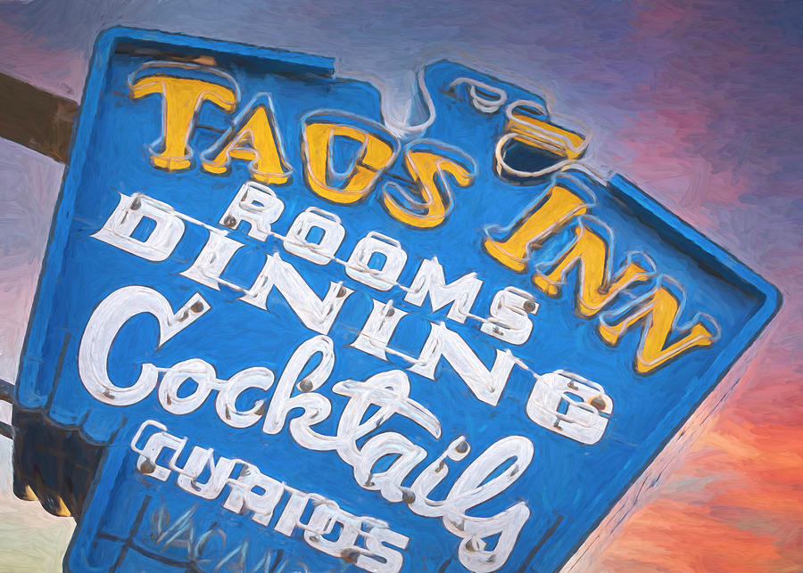 Taos Inn Sign - Cocktails Photograph by Stephen Stookey