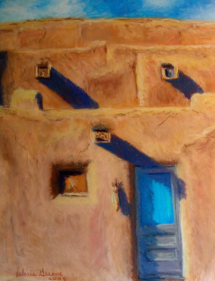 Taos Pueblo Painting by Valerie Greene