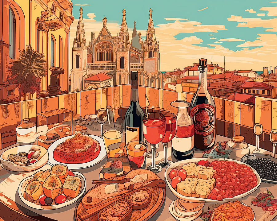 Tapas In Barcelona Digital Art by Steven Greenbaum - Pixels