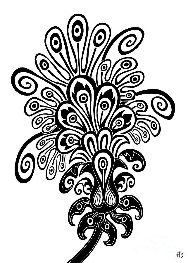 Tapestry Flower Ink 11  Drawing by Amy E Fraser