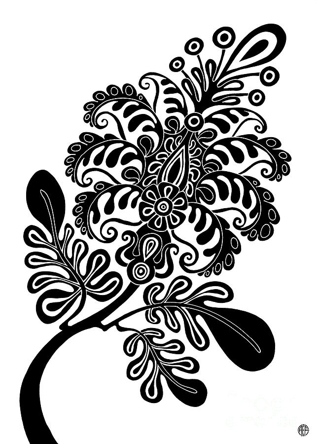 Tapestry Flower Ink 4  Drawing by Amy E Fraser