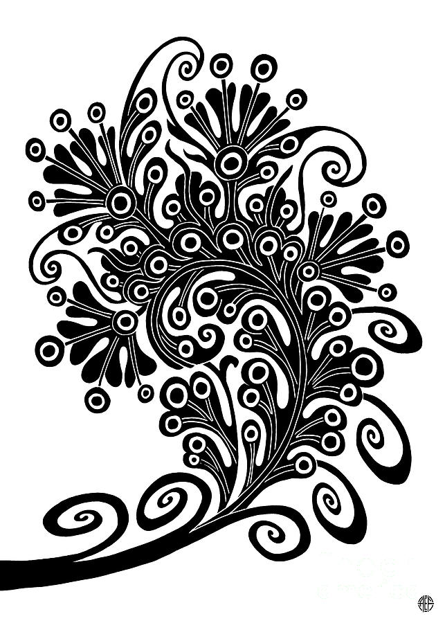 Tapestry Flower Ink 5  Drawing by Amy E Fraser