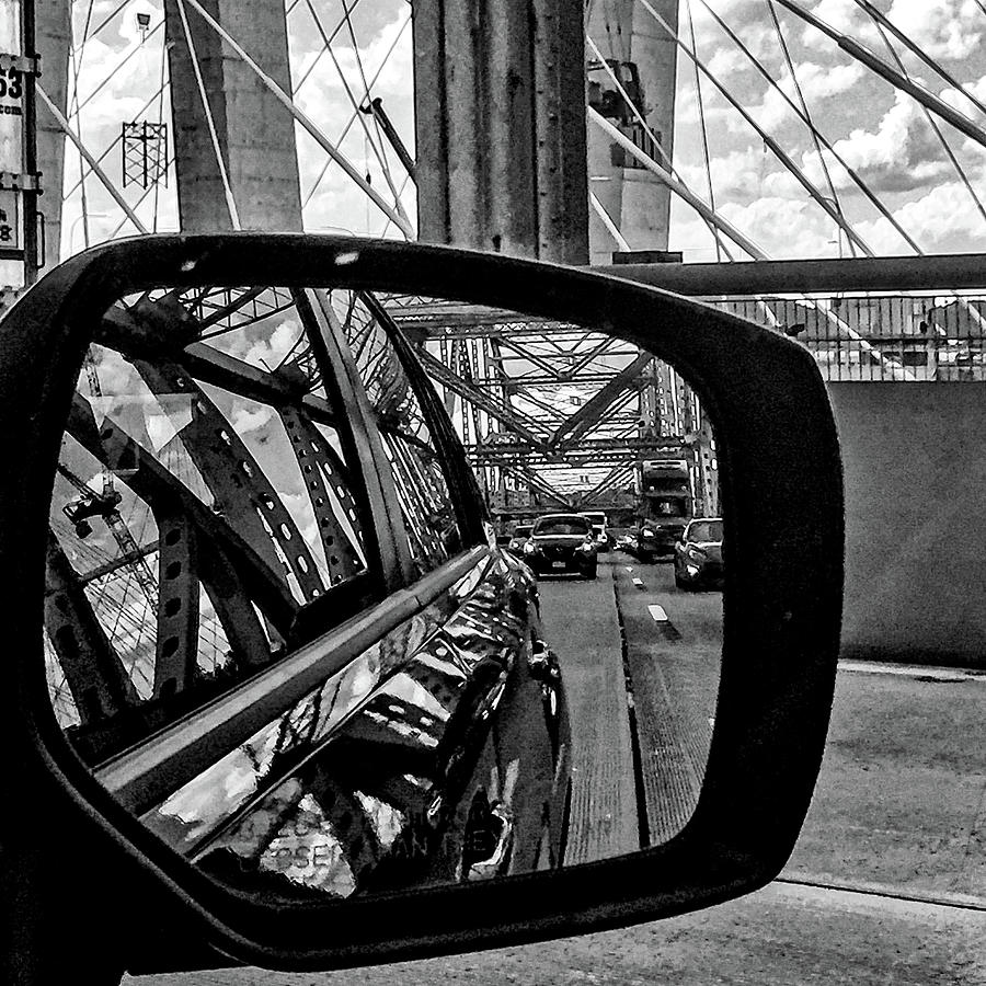 Tappan Zee Bridge in the Sideview Mirror Photograph by Frank Winters