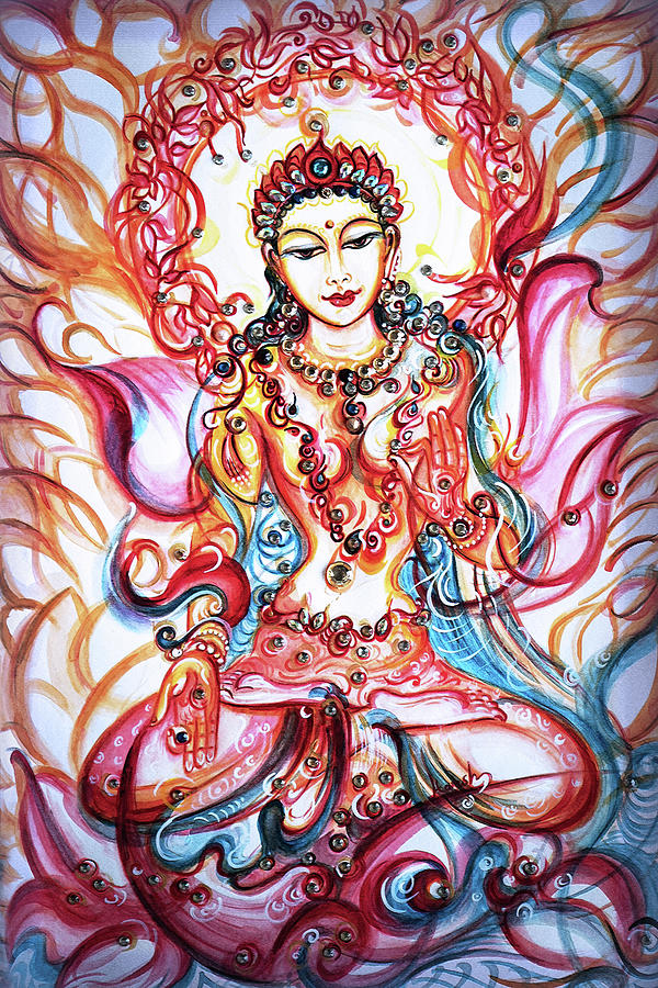Tara - Goddess of Bliss and Healing  Painting by Harsh Malik