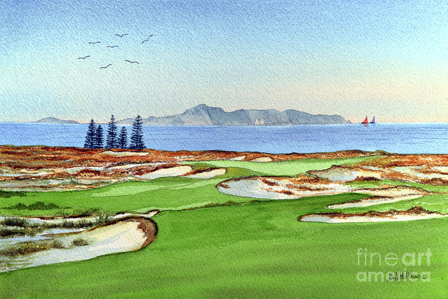 Tara Iti Golf Course New Zealand 17th Hole Painting