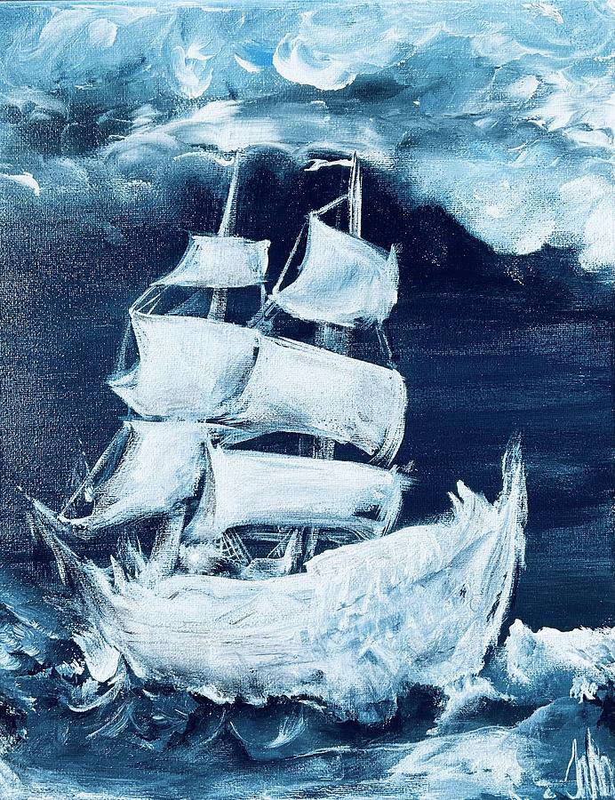 Taras Ghost Ship 2023 Painting by Tara Dunbar