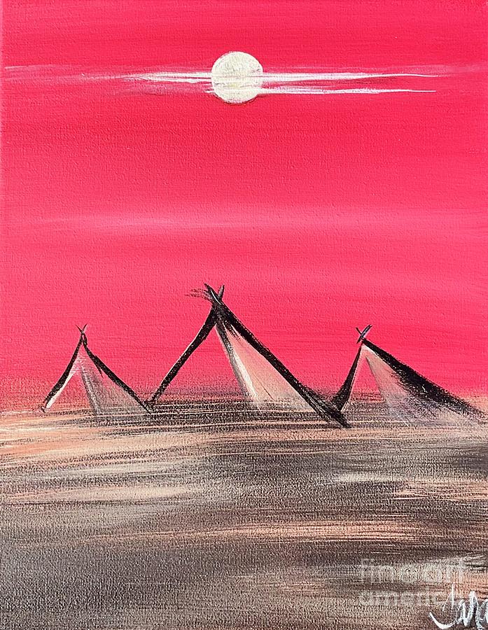 Taras Tee Pee Pyramid Experiment  Painting by Tara Dunbar