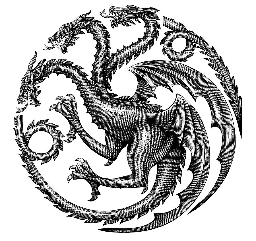 Targaryen Logo Drawing by Steven Noble - Pixels