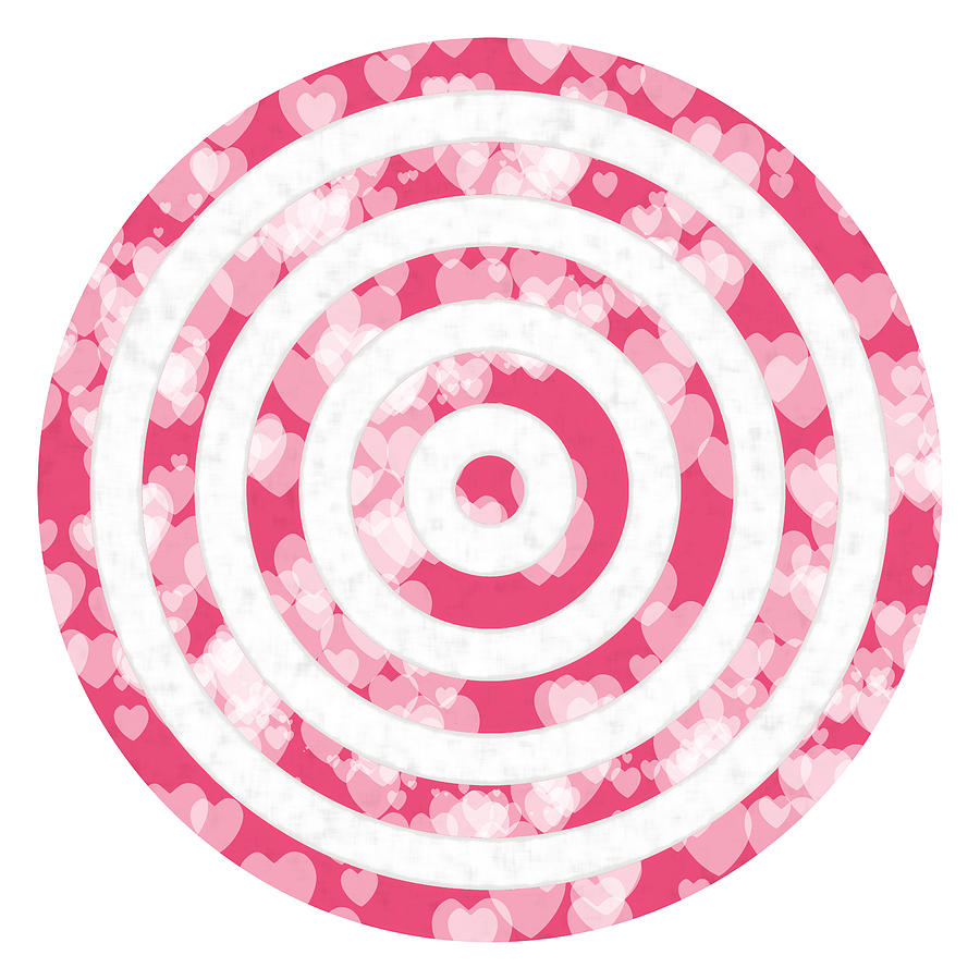 Target Photograph - Target for Valentines day-pink with hearts by Elena Sysoeva Target Photograph - Target for Valentines day-pink with hearts by Elena Sysoeva