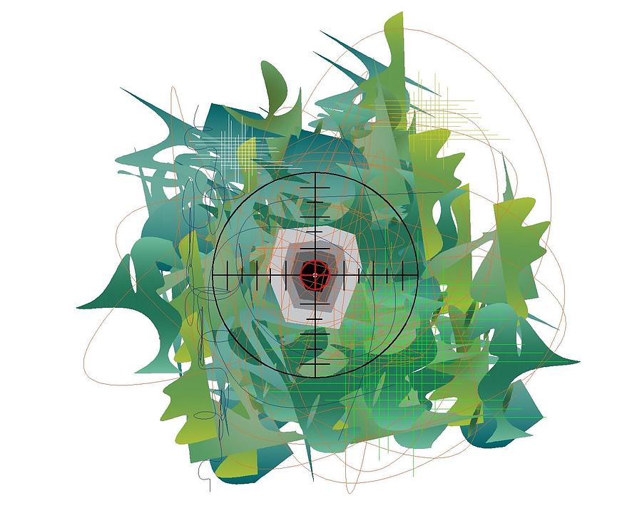 Target Digital Art by Warren Burg Pixels