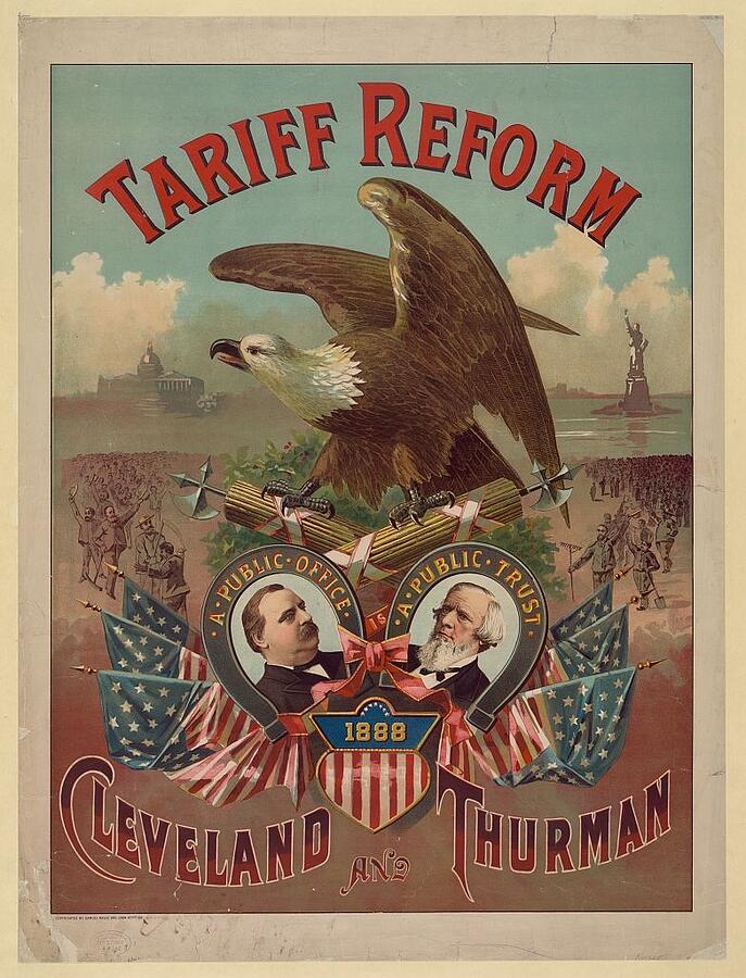 Cleveland Photograph - Tariff reform Cleveland and Thurman  by Popular Art