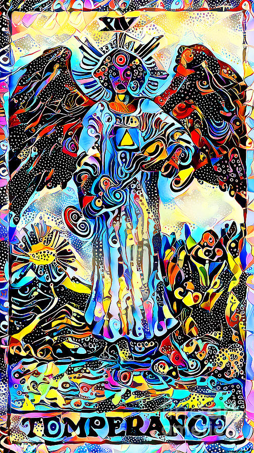 Tarot Card Temperance in Contemporary Modern Design 20210128 Photograph by Wingsdomain Art and Photography