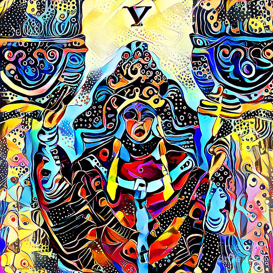 Tarot Card The Hierophant in Contemporary Modern Design 20210127 Square Photograph by Wingsdomain Art and Photography