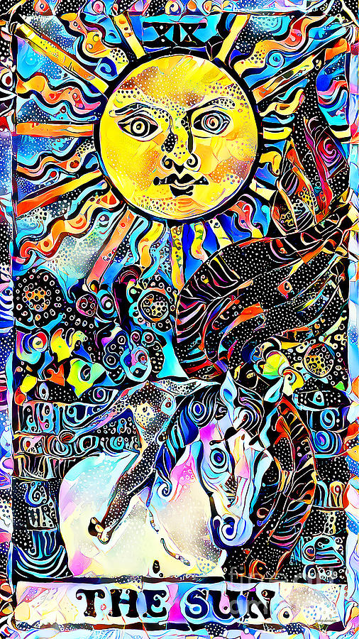 Tarot Card The Sun in Contemporary Modern Design 20210127 Photograph by Wingsdomain Art and Photography
