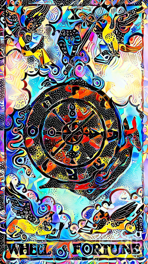 Tarot Card Wheel of Fortune in Contemporary Modern Design 20210128 Photograph by Wingsdomain Art and Photography